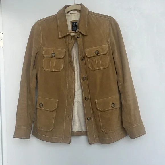 Gap Vintage Suede Jacket Tan S - Picture 5 of 16